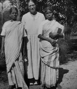 Missionary Karen Margrethe Jensen with biblical women. ca.1930. Vriddhachalam 1930th