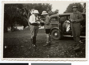 Breakfast at the river Gibe or Omo, Ethiopia, 1938