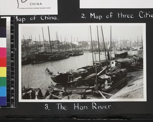 View of boats on Han river, China, ca. 1937