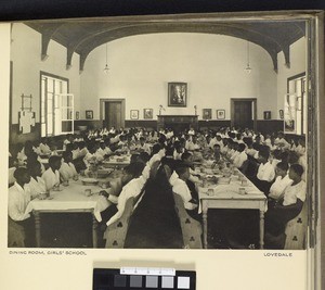 Student meal time, Lovedale, South Africa, ca.1938