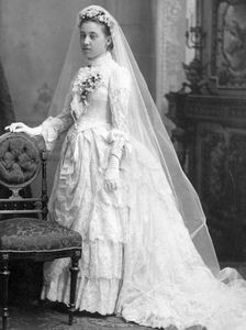 Ingeborg Børresen on her Wedding day with Halfdan Bahr, 8th January 1887. They settled in Darje