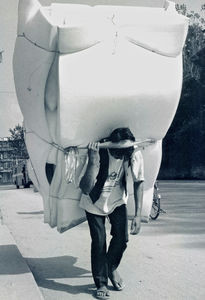 Kathmandu, October 1991. Nepalis are trained in carrying heavy loads