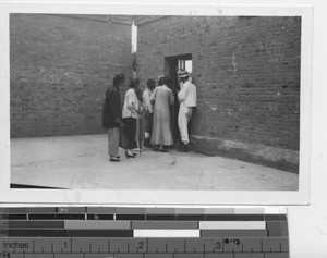 Patients at the dispensary at Fushun, China, 1929