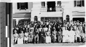 Group portrait in front of a building, Africa, July 1940