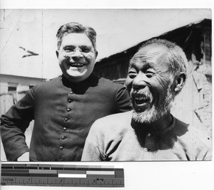 Fr. Hewitt with friend at Fushun, China, 1940