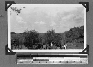 Group of girls in front of a fence, Wittekleibosch, South Africa, 1934