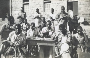 Shoemaking workshop at the Leloaleng technical school