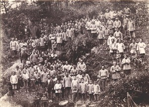 Grou portrait of people of Yao tribe, China, ca. 1922