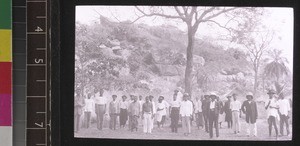 Group of christian men, Benin, ca. 1925-26