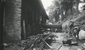 Cleaning of the sawmill of Ngomo, in Gabon