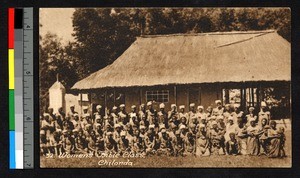 Bible class members gathered outside of a building, Angola, ca.1920-1940