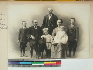 Reverend Christian Pedersen together with his wife, four children and Andreas Pedersen, Madagascar