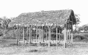 A temporary building at the Bible School in Sambava, Madagascar, 1989