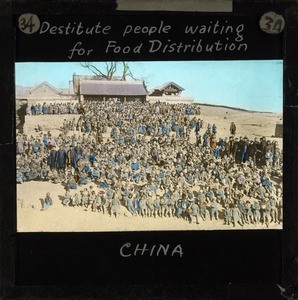 Group Waiting for Distribution of Food Relief, China, ca. 1882-ca. 1936