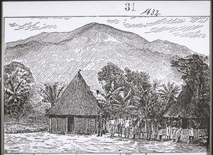 Houses in Nyasoso with Kupe Mountain