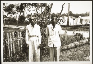 Evangelist King and a teacher from the congregation in Labohan