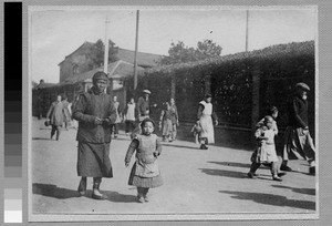 Workers returning from the silk filature, Shanghai, China, ca.1920-1930