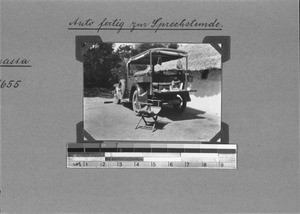 Automobile for outdoor medical treatment, Nyasa, Tanzania,1929