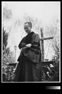 T.C. Chao at Easter worship service, Yenching University, Beijing, China, 1939 or 1940