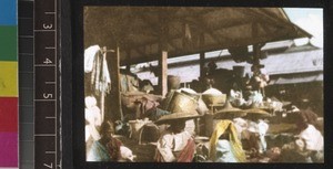 Part of bazaar at Kalaw in the Shan Hills, Myanmar, ca. 1930s