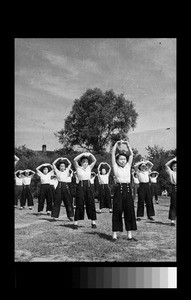 Women students participating in athletic drill, Chengdu, Sichuan, China, ca.1940