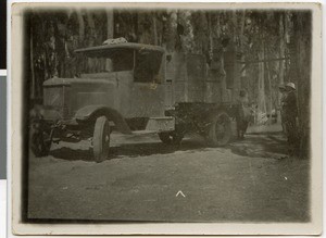 Truck at the mission station Harmshusen, Adis Abeba, Ethiopia, ca.1939