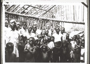 Baptismal candidates from Bakobngwan building their church