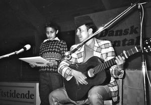 Annual Meeting Aalborg 1987. Ramish Knatry and his son Utwal Knatry entertains