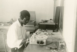 Radio studio, in Libreville, Gabon