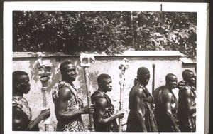 The entourage of the linguist of the Chief of Akropong during the inauguration of the church in 1937