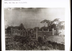 Cameroon, Victoria: building the Basel Mission Trading Company trading post, 13th May 1905