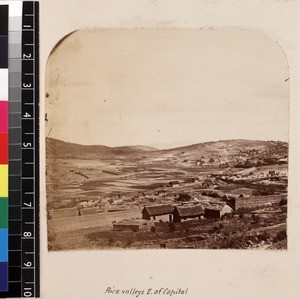 View of agricultural land near Antananarivo, Madagascar, ca. 1865-1885