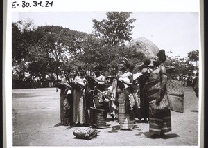 King's wives dancing in the open air in Fumban