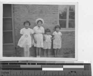 Cousins at Corpus Christi ceremony at Fushun, China, 1938