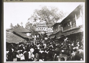 Festival for the deities with a wagon for them