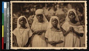 Young girls in white dresses, Kisangani, Congo, ca.1920-1940