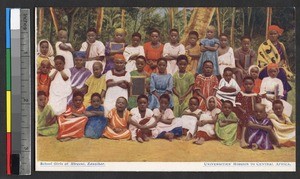 School girls outdoors, Zanzibar, Tanzania, ca. 1920-1940