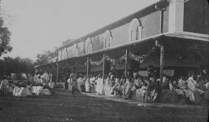 Santal Parganas, North India. A gathering for tea at the Ebenezer Church, Christmas 1916