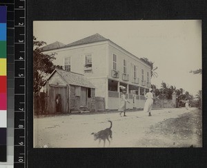 Streetscene outside minister's house, Jamaica, ca. 1920