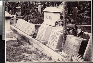 Graves of Rev. Charles Hartwell and fellow American missionaries, Fuzhou, Fujian, China, ca. 1930