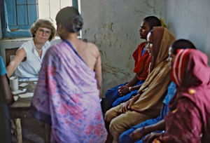 DBLM/Thakurgaon Leprosy Centre. DSM Missionary, Nurse Anna Else Sohn (Søltoft) Pedersen examini