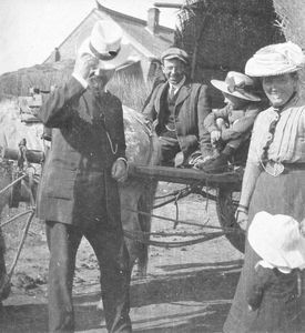 Missionary Niels Kristiansen and wife Ane Kathrine Kristiansen on their way to Sweihwafu from H