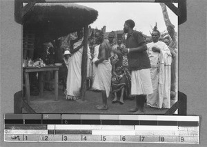 African health assistant at work, Nyasa, Tanzania, 1929