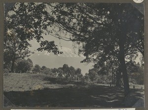 Bell cage in front of Mt. Kibo, Machame, Tanzania, ca.1929-1940