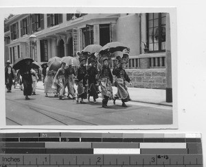 A street scene at Hong Kong, China, 1947