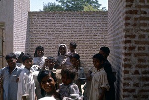 Pakistan, NWFP. A group of Missionary and School Principal Gurli Fischer's pupils at Mardan Mis