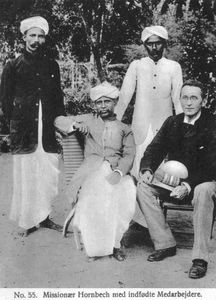 Missionary Carl Marius Hornbech and coworkers at Saron, Tiruvannamalai, ca.1908