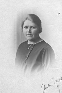 Inger Marie Pedersen Almstok, b. 10. 07.1879 in Lille Almstok, Vorbasse. Education: Missionary