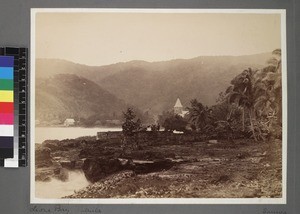 View of church, Leone Bay, Tutuila, Eastern Samoa, ca.1897