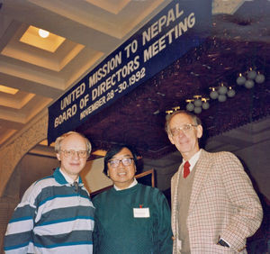Kathmandu, Nepal, November 1992. UMN Board of Directors Meeting. From left to right: The Presid